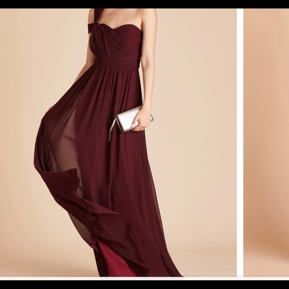 Birdy Grey GRACE CONVERTIBLE DRESS CHIFFON CABERNET can be worn many ways SZ SM